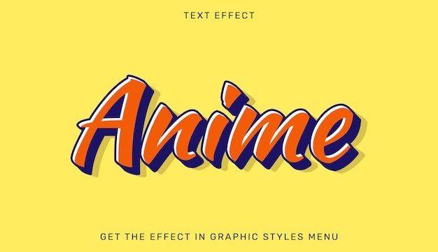 Anime bewerkbaar teksteffect in retrostijl