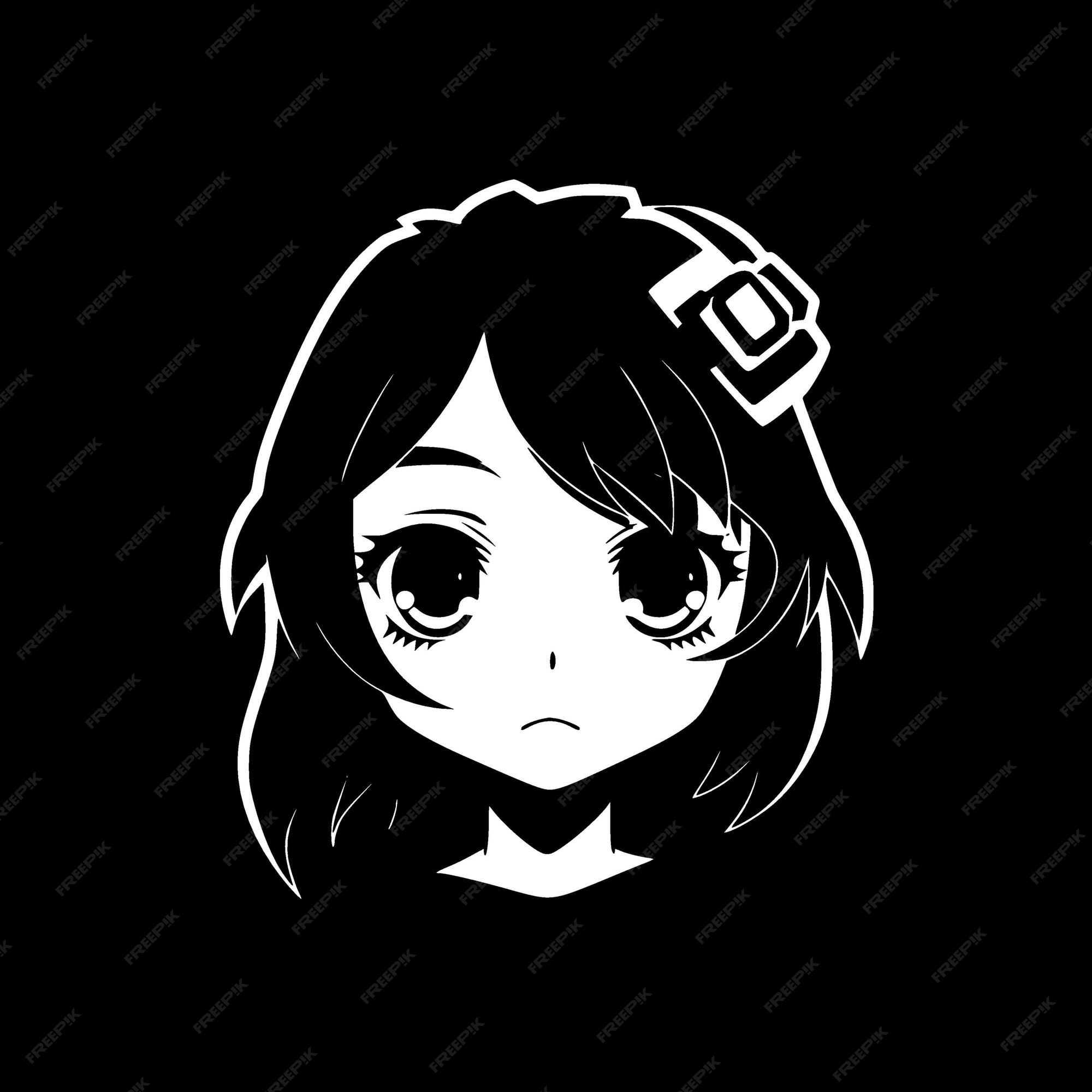 Anime - Black and White Isolated Icon - Vector illustration 23593495 Vector  Art at Vecteezy