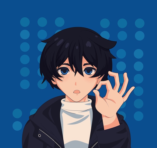 Premium Vector  Anime boy avatar