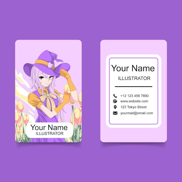 Anime business card desain template