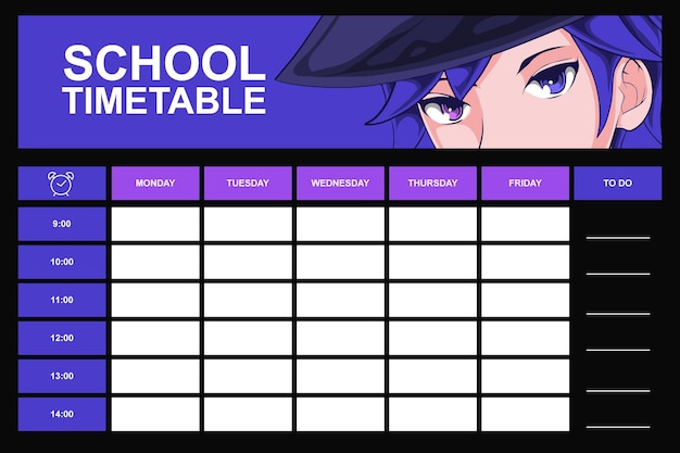 Anime calendar 2023 design template