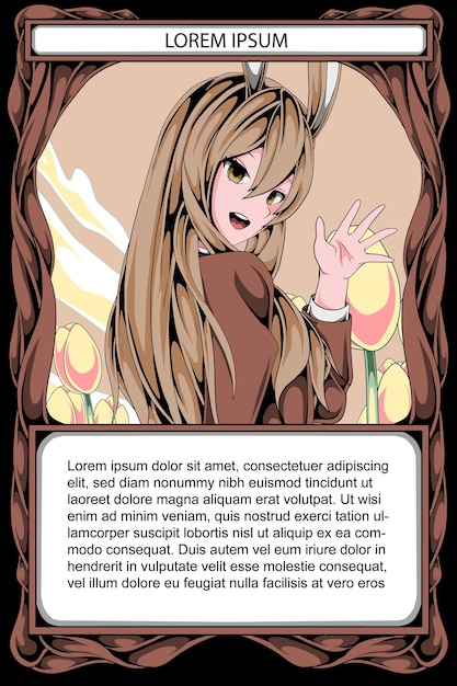 Modello desain del gioco di carte anime