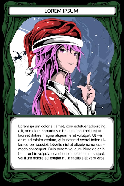 Vector anime card game desain template