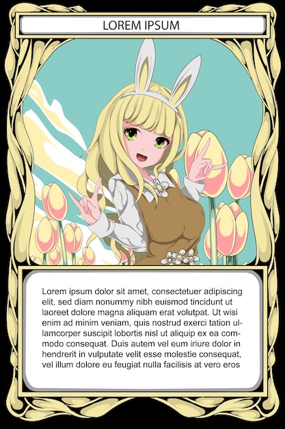 anime card game desain template