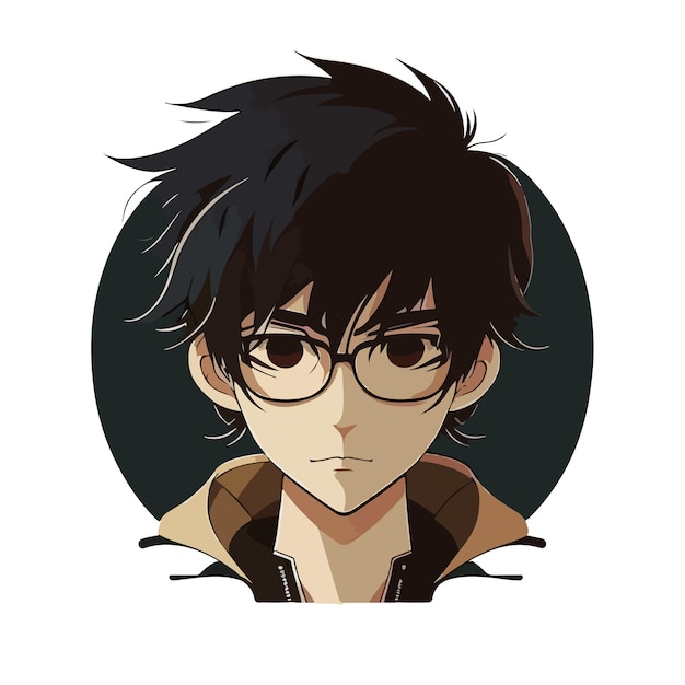 Vector anime cartoon character vector illustration