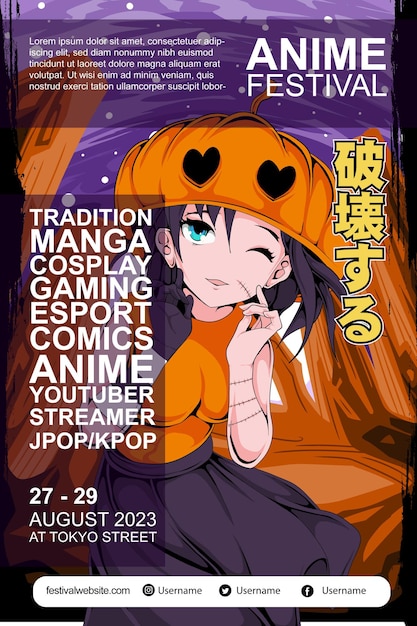 Anime Con Party Flyer  Flyer Templates ~ Creative Market