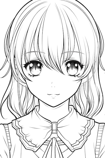 Vector anime coloring page