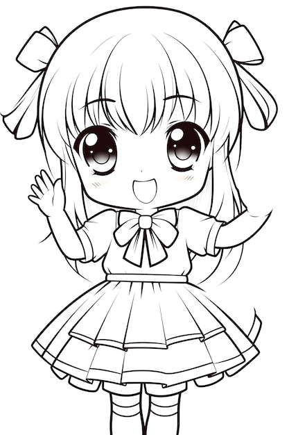 Coloring page Gacha life Anime Angel Girl