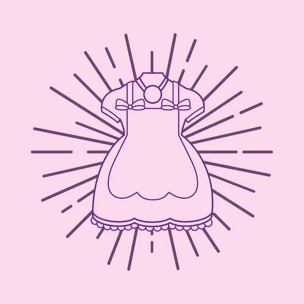 Anime dress costume icon over pink background