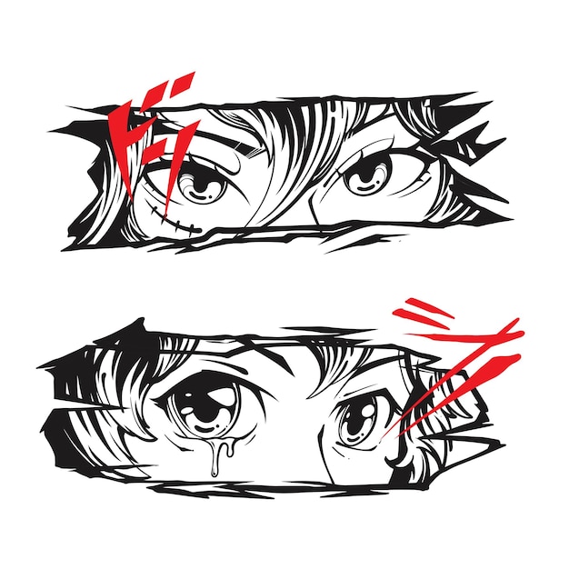 Vector anime eyes art vector asset