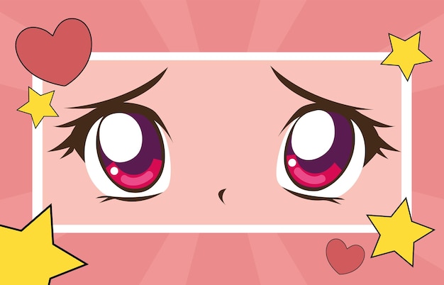 Vector anime eyes closeup