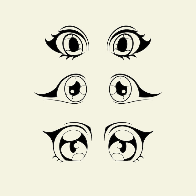 Anime Eyes Simple Drawing Reference Stock Illustration 2310385913