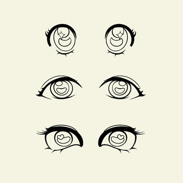 Vector anime eyes illustration vector asset