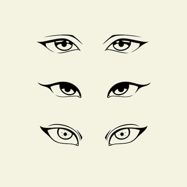 Vector anime eyes illustration vector asset