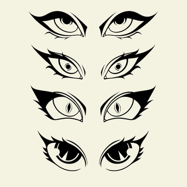 Anime Eyes Illustration Vector Asset