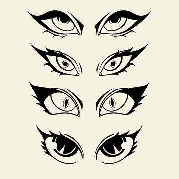 Premium Vector  Anime eyes illustration vector asset