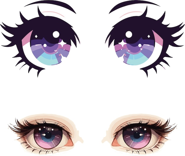 Vector anime eyes vector illustration