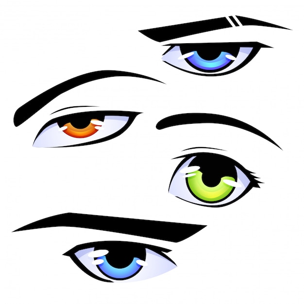 Anime male eyes stock vector. Illustration of cartoon - 34872615