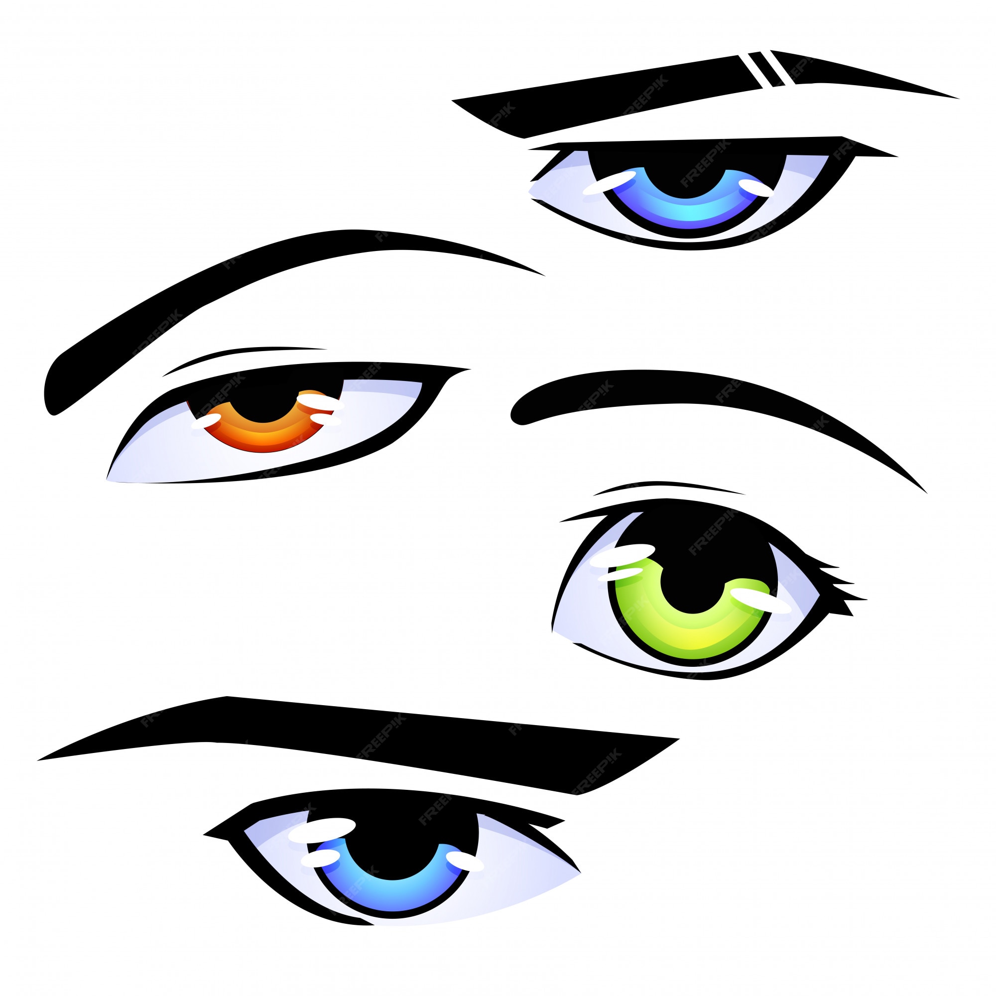 Male Eye Clipart Vector, Male Cartoon Eye Reference Material, Cartoon Eyes,  Quadratic Eye, Anime Eyes PNG Image For Free Download