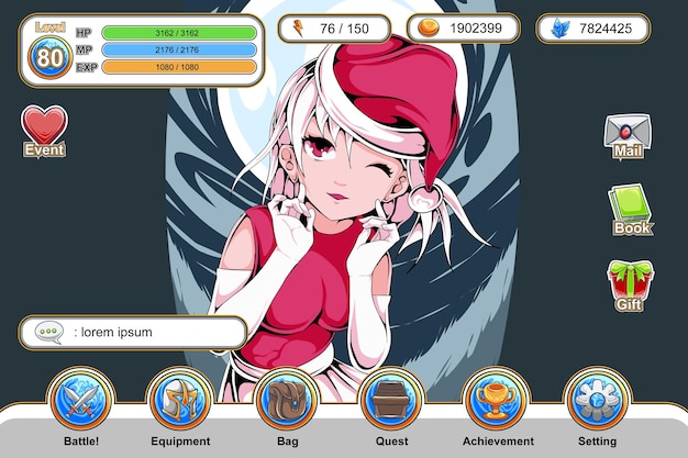 Vector anime game gui