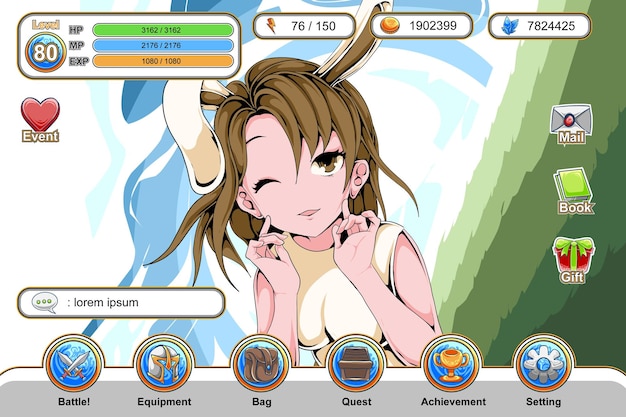 Vector anime game gui