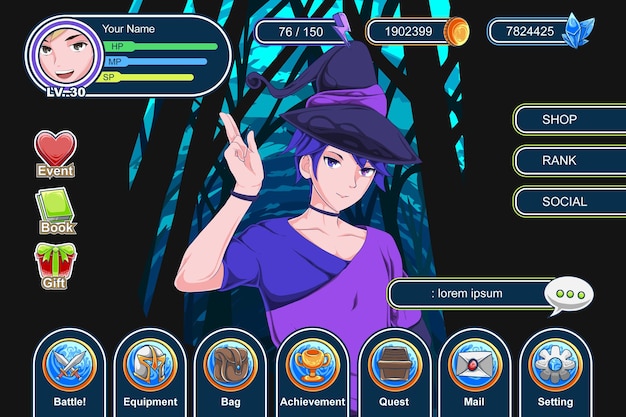 Anime game gui