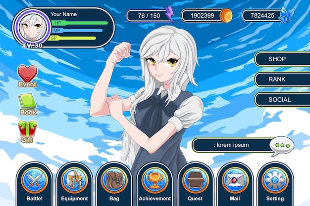 Vector anime game gui