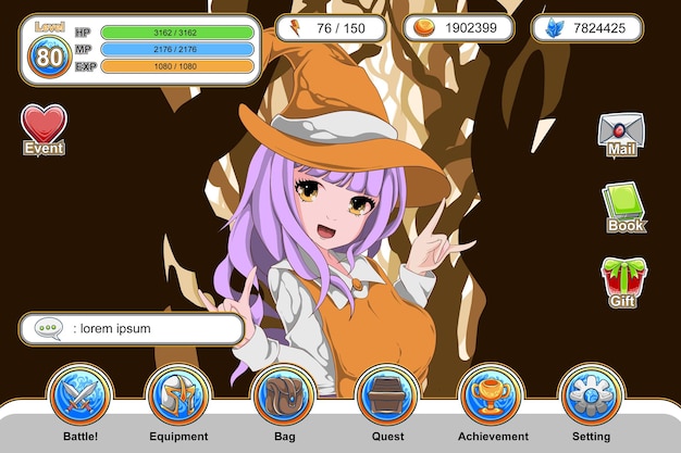 Vector anime game gui