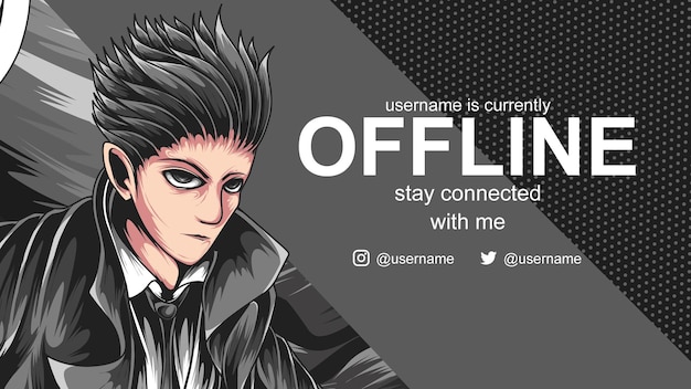 Anime gentleman offline banner voor twitch