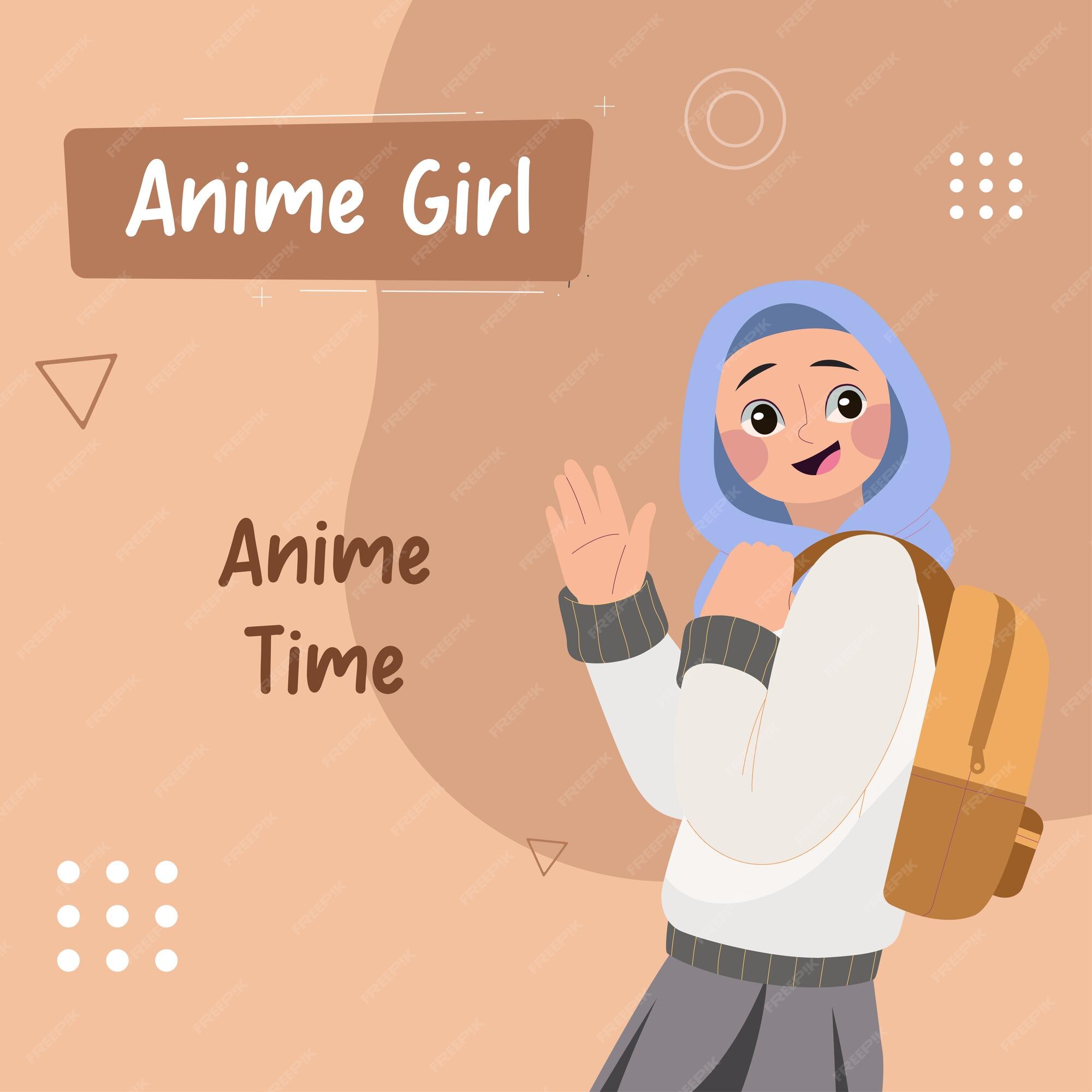 Premium Vector  Anime girl beautiful time instagram banner