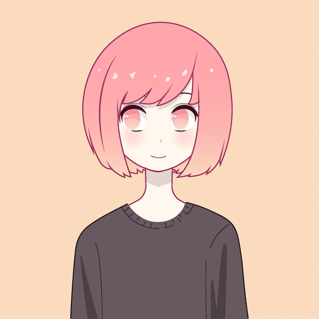 Vector anime girl character