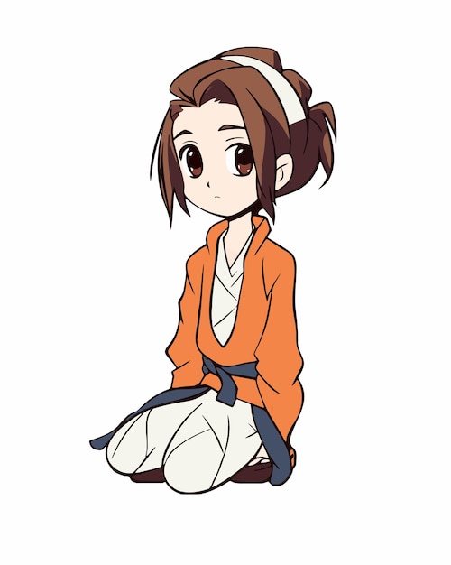 anime girl sitting down