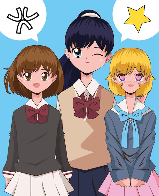 Anime girls comic design