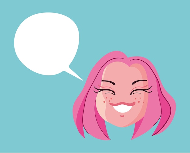 Anime girls with speech bubble communication concept Vector graphic design illustration element