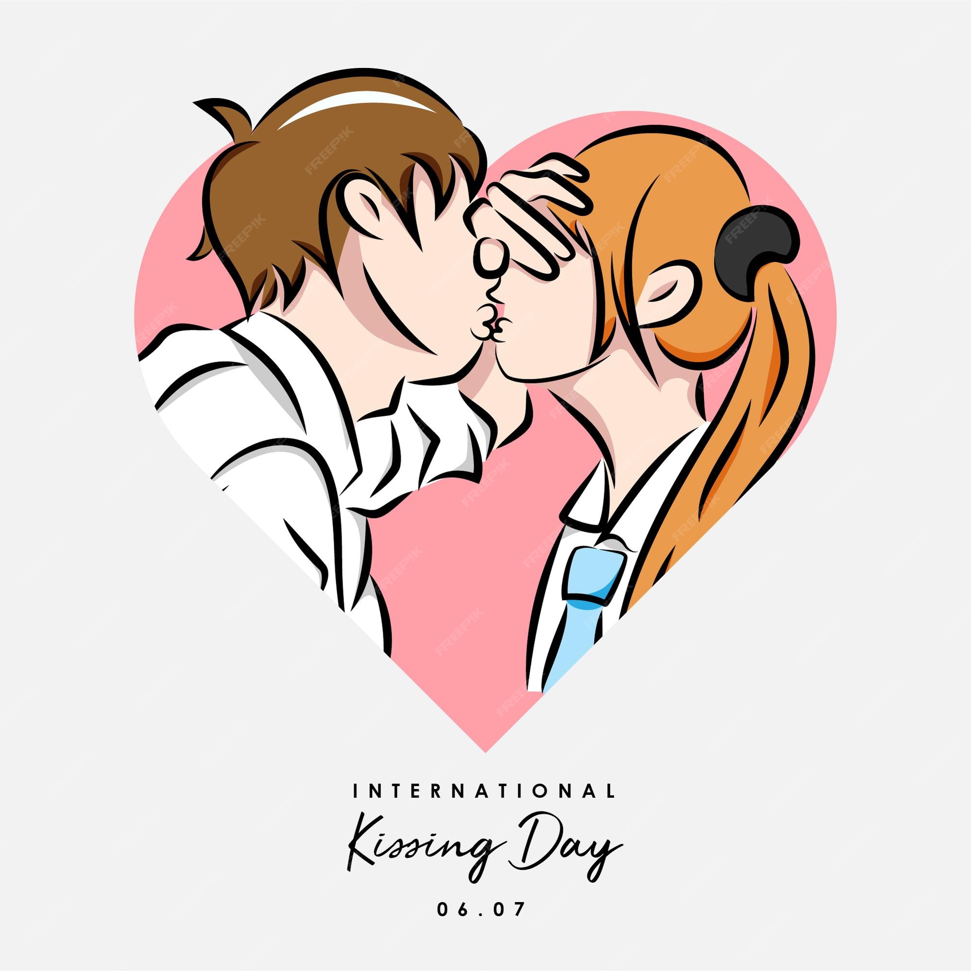 Premium Vector  Anime of kissing character