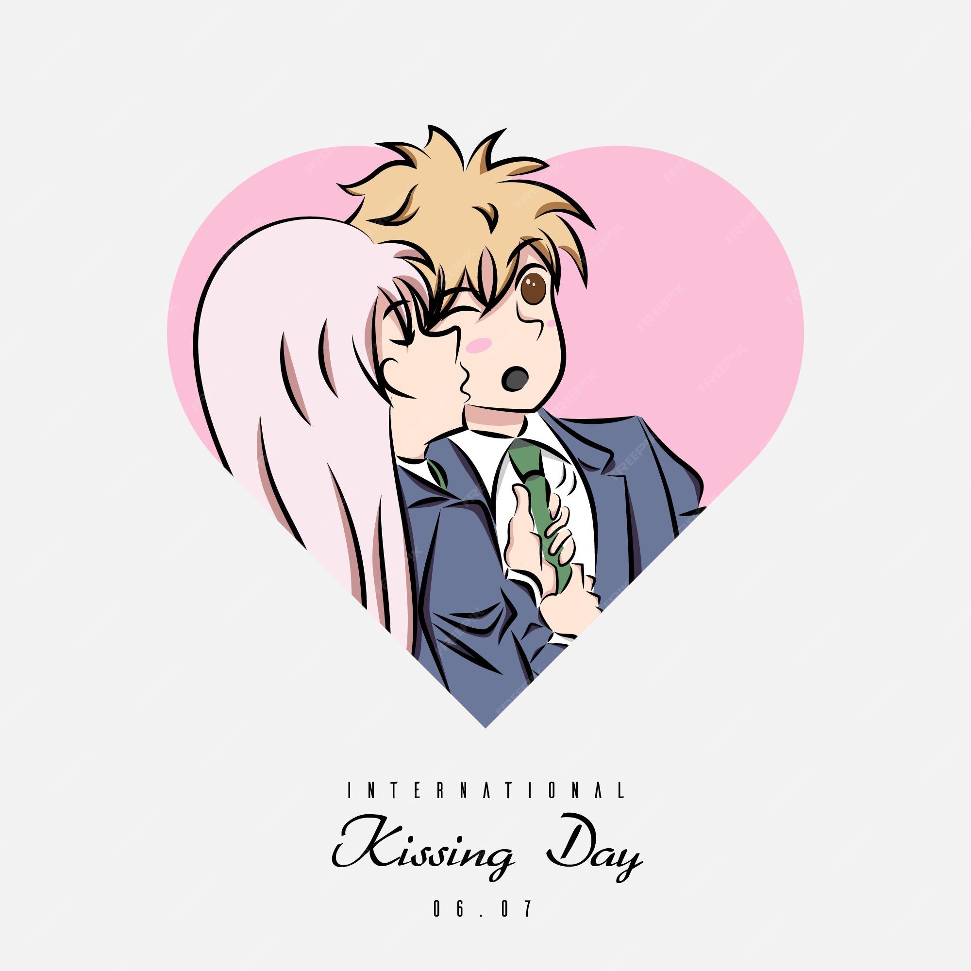 Premium Vector  Anime of kissing character