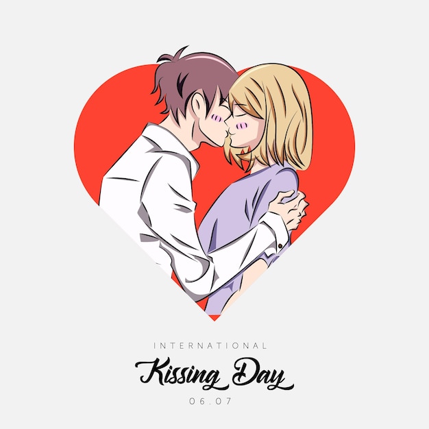 Anime of kissing character