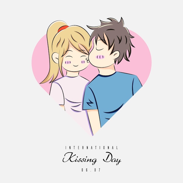 Anime of kissing character