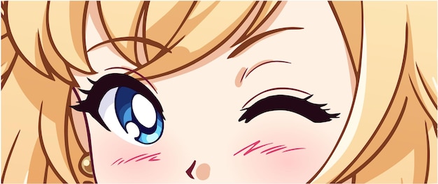 Anime manga blue eyes close up Blonde hair