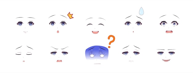 kawaii expressions png - Google Search | Anime | Pinterest ... | Kawaii  faces, Eye drawing, Manga drawing