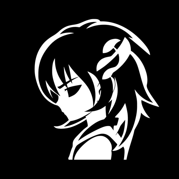 Anime Minimalist en Flat Logo Vector illustratie