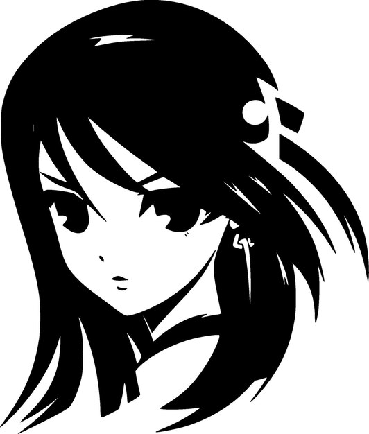 Vector anime minimalist and simple silhouette vector illustration