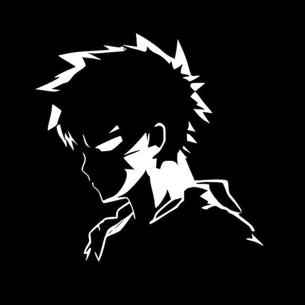 Vector anime minimalist and simple silhouette vector illustration