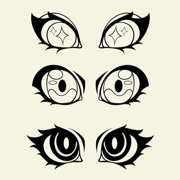 Anime Ogen Illustratie Vector Asset