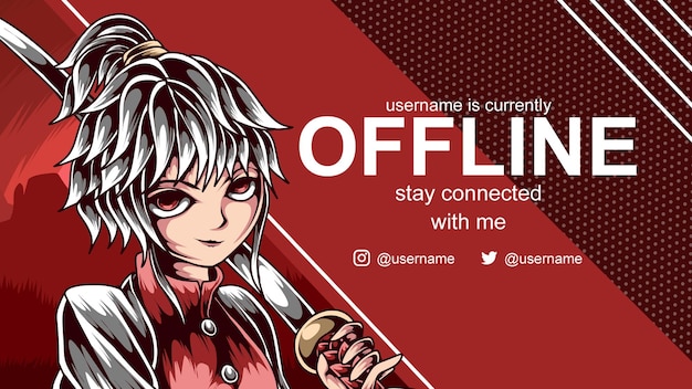 Anime samurai offline banner for twitch