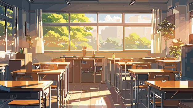 100+] Anime School Backgrounds