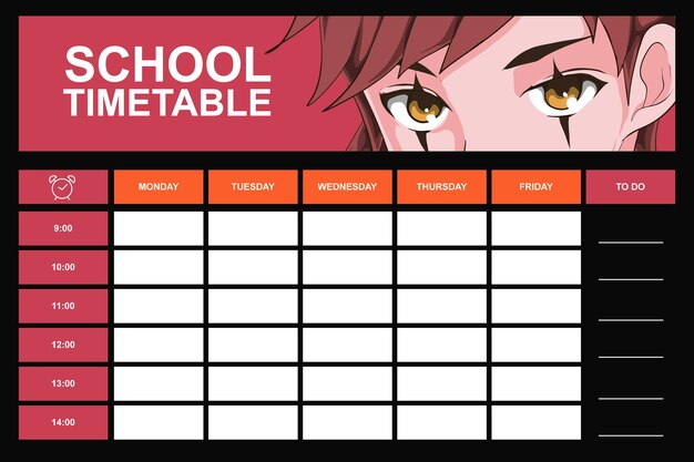 School Timetable Notebook: Timetable, College Ruled Size 6