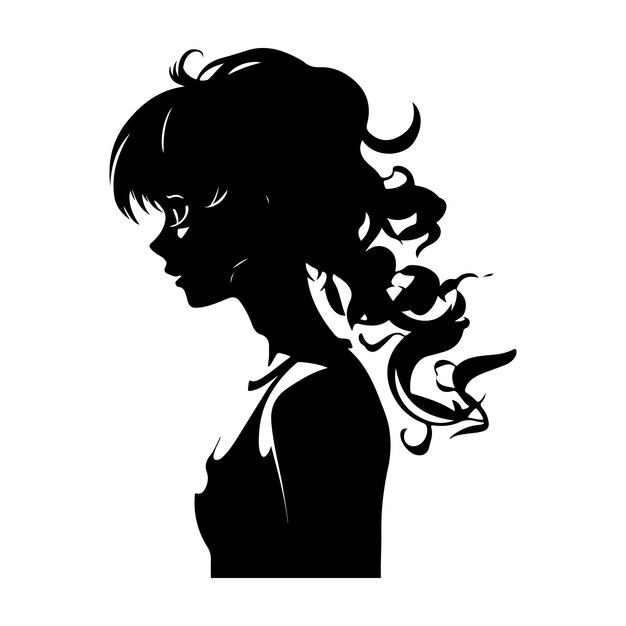 Vector anime silhouette illustratie