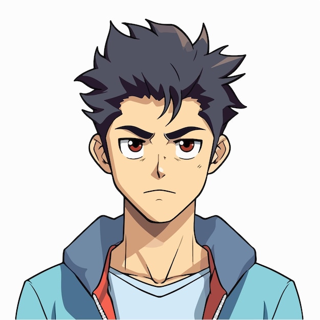 A anime style male character vector illustration