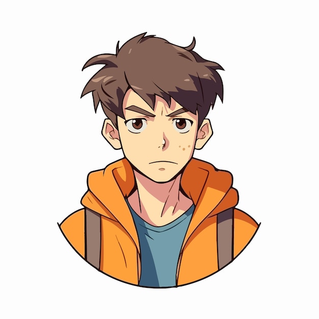 A anime style male character vector illustration